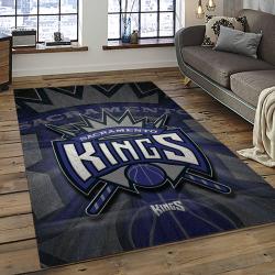 NBA Sacramento Kings Basketball Team Logo Sport Carpet Rectangle Area Rug For Living Room SCK3