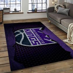 NBA Sacramento Kings Basketball Team Logo Sport Carpet Rectangle Area Rug For Living Room SCK4
