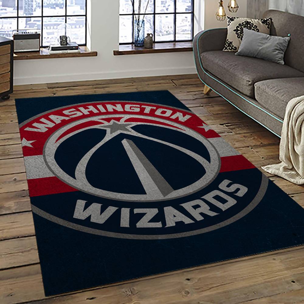 NBA Washington Wizards Basketball Team Logo Sport Carpet Rectangle Area Rug For Living Room WSW13