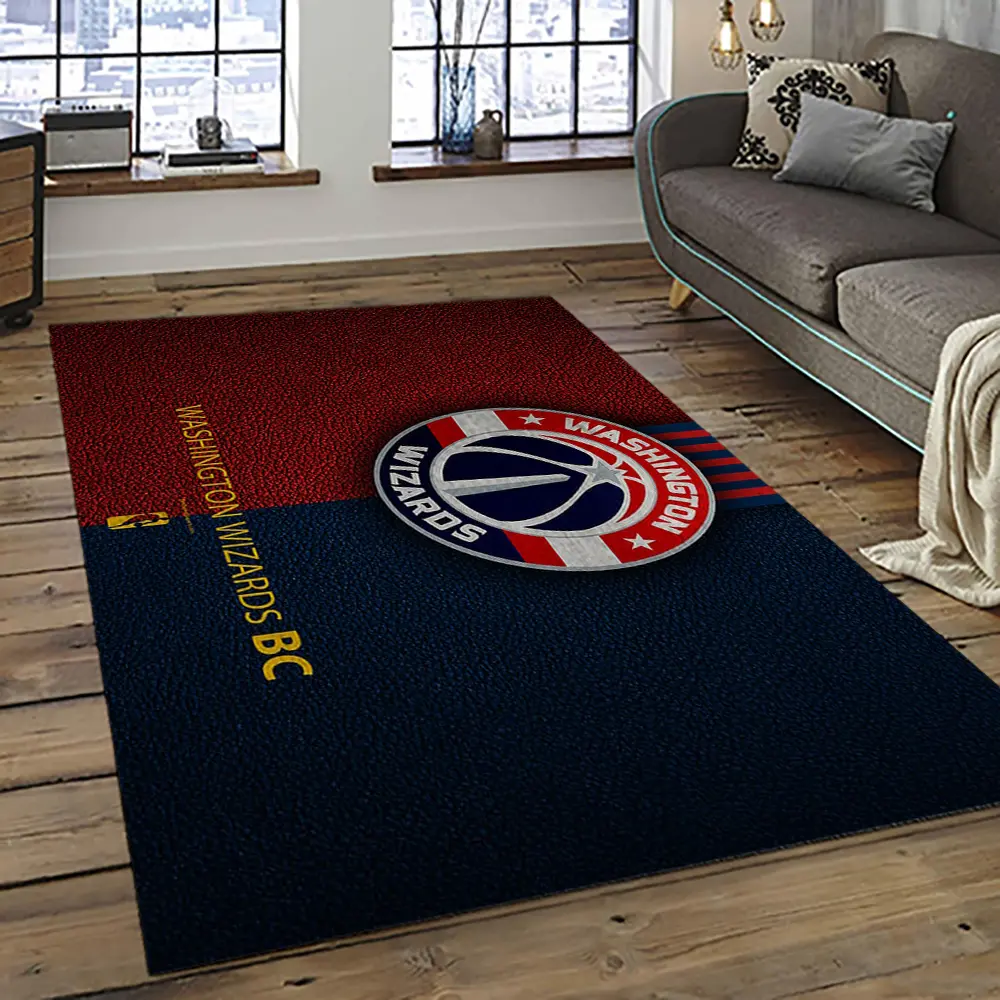 NBA Washington Wizards Basketball Team Logo Sport Carpet Rectangle Area Rug For Living Room WSW18
