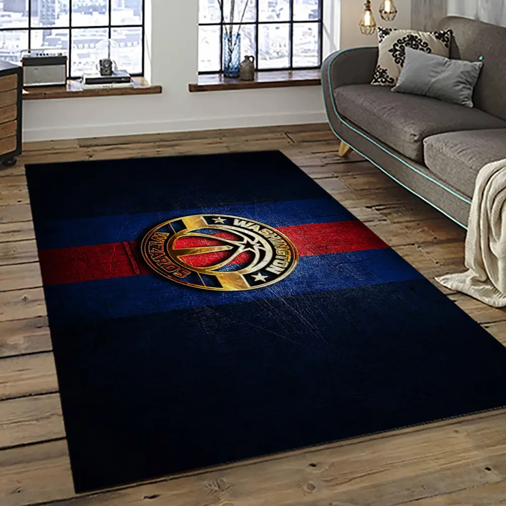 NBA Washington Wizards Basketball Team Logo Sport Carpet Rectangle Area Rug For Living Room WSW29