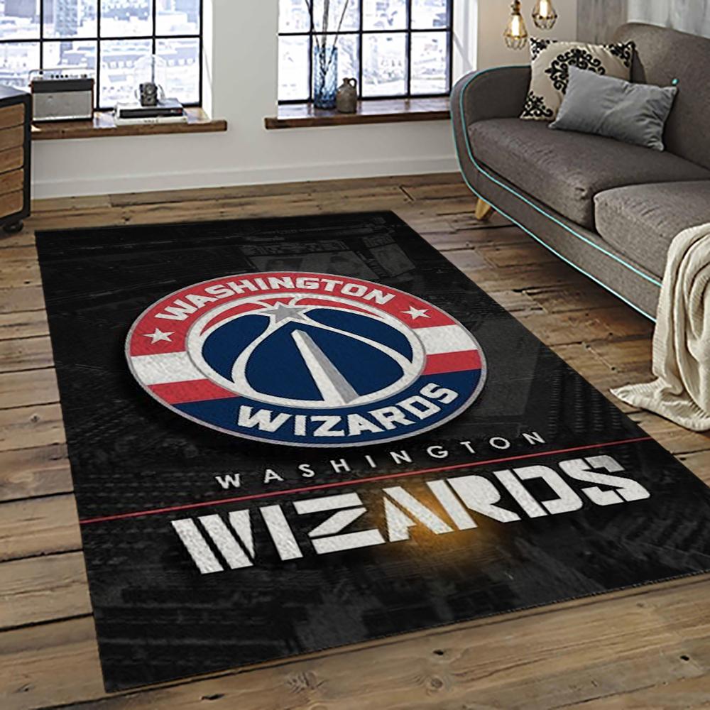NBA Washington Wizards Basketball Team Logo Sport Carpet Rectangle Area Rug For Living Room WSW4