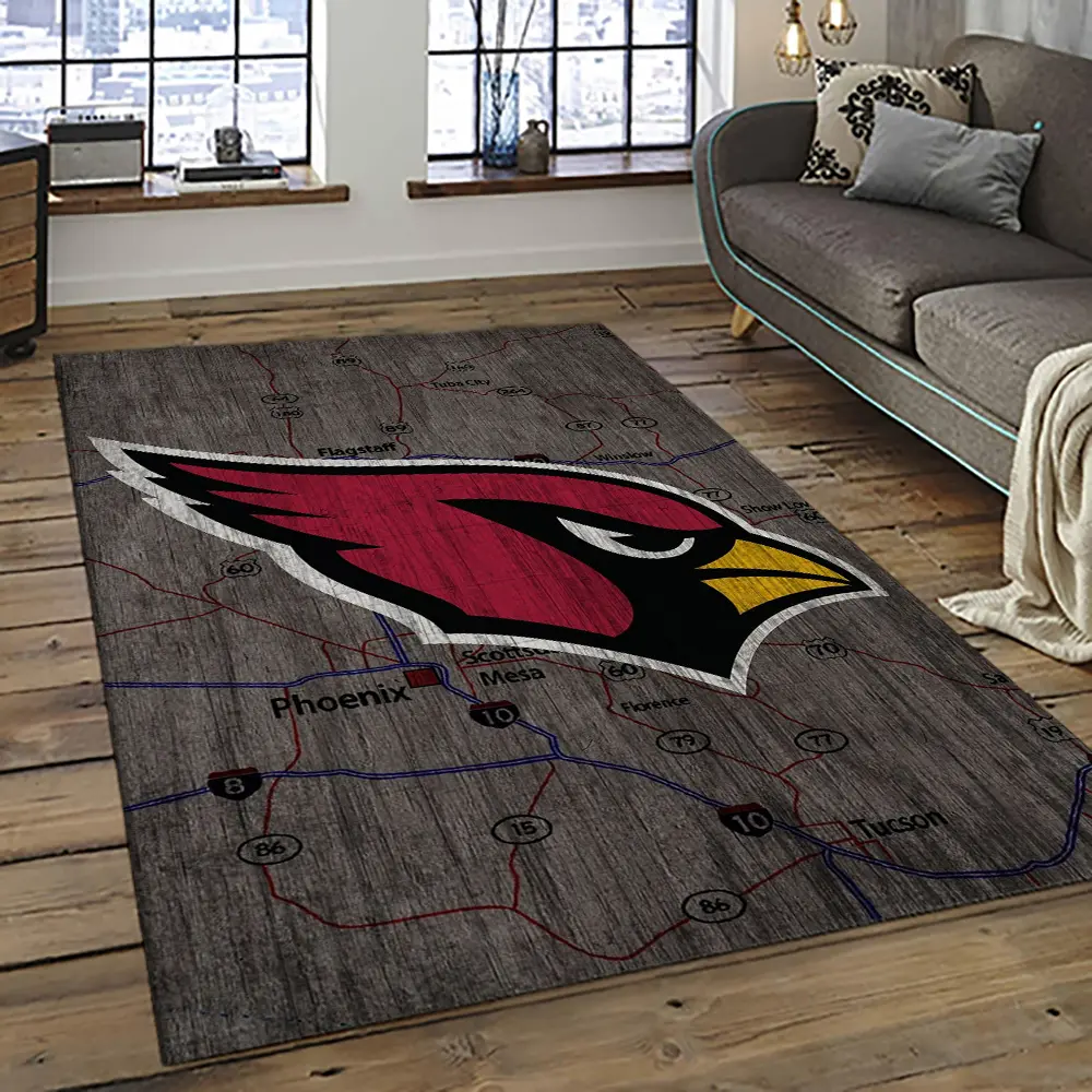 NFL Arizona Cardinals Football Team Logo Sport Carpet Rectangle Area Rug For Living Room AC06