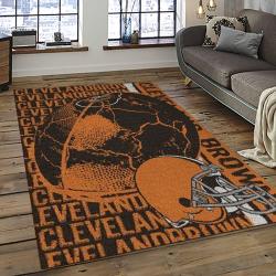 NFL Cleveland Browns Football Team Logo Sport Carpet Rectangle Area Rug For Living Room CB05