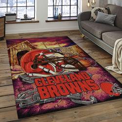 NFL Cleveland Browns Football Team Logo Sport Carpet Rectangle Area Rug For Living Room CB06