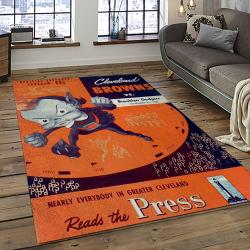NFL Cleveland Browns Football Team Logo Sport Carpet Rectangle Area Rug For Living Room CB10