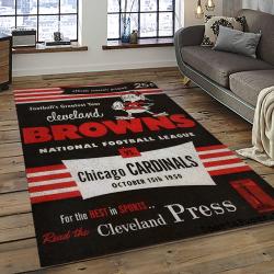 NFL Cleveland Browns Football Team Logo Sport Carpet Rectangle Area Rug For Living Room CB11