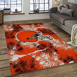 NFL Cleveland Browns Football Team Logo Sport Carpet Rectangle Area Rug For Living Room CB16