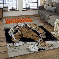 NFL Cleveland Browns Football Team Logo Sport Carpet Rectangle Area Rug For Living Room CB20