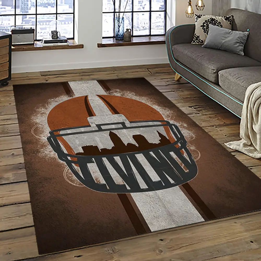 NFL Cleveland Browns Football Team Logo Sport Carpet Rectangle Area Rug For Living Room CB22