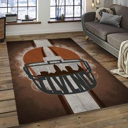 NFL Cleveland Browns Football Team Logo Sport Carpet Rectangle Area Rug For Living Room CB22