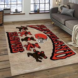 NFL Cleveland Browns Football Team Logo Sport Carpet Rectangle Area Rug For Living Room CB29