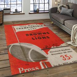 NFL Cleveland Browns Football Team Logo Sport Carpet Rectangle Area Rug For Living Room CB31