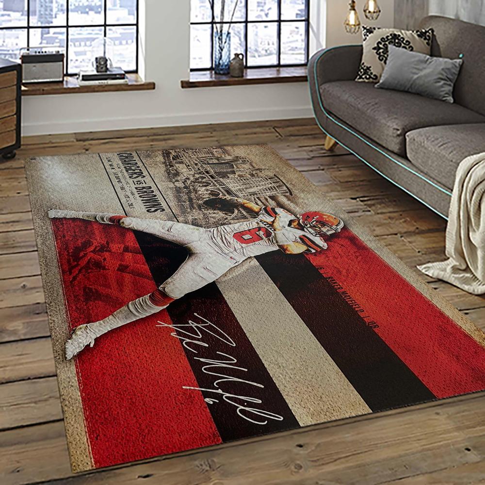 NFL Cleveland Browns Football Team Logo Sport Carpet Rectangle Area Rug For Living Room CB32