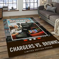 NFL Cleveland Browns Football Team Logo Sport Carpet Rectangle Area Rug For Living Room CB38