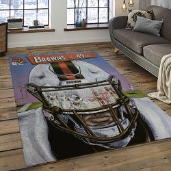 NFL Cleveland Browns Football Team Logo Sport Carpet Rectangle Area Rug For Living Room CB42