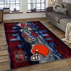 NFL Cleveland Browns Football Team Logo Sport Carpet Rectangle Area Rug For Living Room CB43