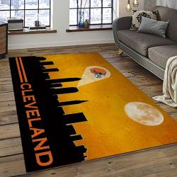 NFL Cleveland Browns Football Team Logo Sport Carpet Rectangle Area Rug For Living Room CB50