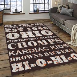 NFL Cleveland Browns Football Team Logo Sport Carpet Rectangle Area Rug For Living Room CB52
