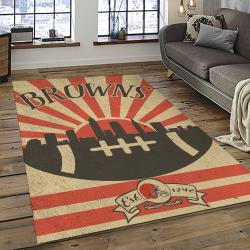 NFL Cleveland Browns Football Team Logo Sport Carpet Rectangle Area Rug For Living Room CB54
