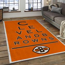 NFL Cleveland Browns Football Team Logo Sport Carpet Rectangle Area Rug For Living Room CB55