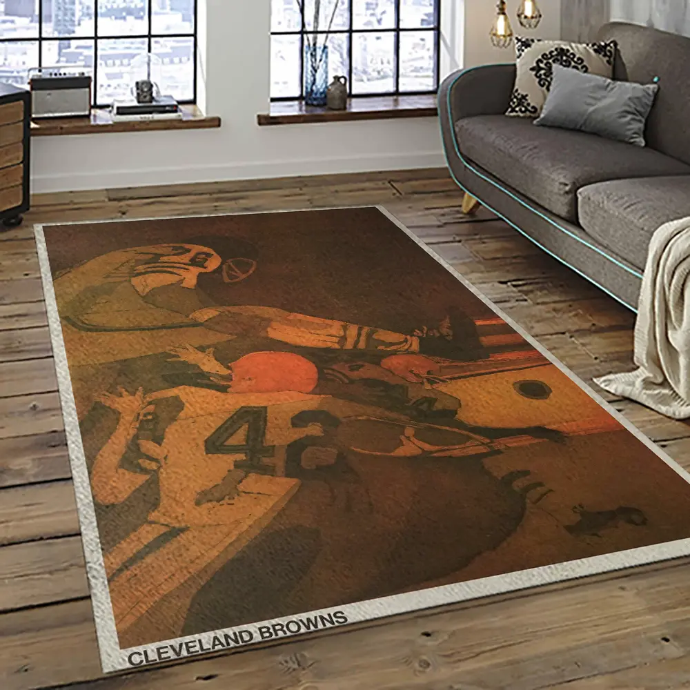 NFL Cleveland Browns Football Team Logo Sport Carpet Rectangle Area Rug For Living Room CB58