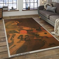 NFL Cleveland Browns Football Team Logo Sport Carpet Rectangle Area Rug For Living Room CB58