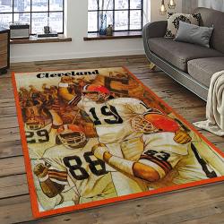NFL Cleveland Browns Football Team Logo Sport Carpet Rectangle Area Rug For Living Room CB62