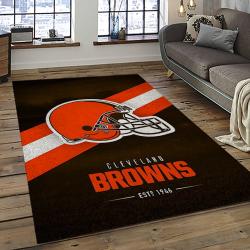 NFL Cleveland Browns Football Team Logo Sport Carpet Rectangle Area Rug For Living Room CB76