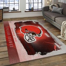 NFL Cleveland Browns Football Team Logo Sport Carpet Rectangle Area Rug For Living Room CB81