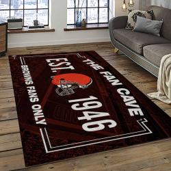 NFL Cleveland Browns Football Team Logo Sport Carpet Rectangle Area Rug For Living Room CB82