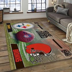 NFL Cleveland Browns Football Team Logo Sport Carpet Rectangle Area Rug For Living Room CB83