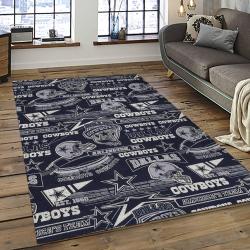 NFL Dallas Cowboy Football Team Logo Sport Carpet Rectangle Area Rug For Living Room DC28