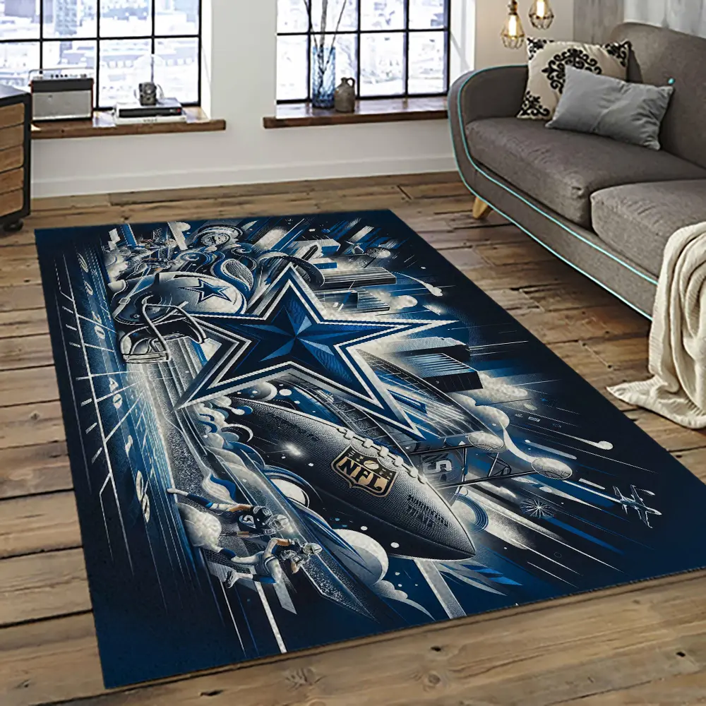 NFL Dallas Cowboy Football Team Logo Sport Carpet Rectangle Area Rug For Living Room DC66