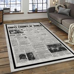 NFL Kansas City Chiefs Football Team Logo Sport Carpet Rectangle Area Rug For Living Room KCC03