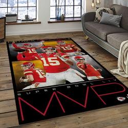 NFL Kansas City Chiefs Football Team Logo Sport Carpet Rectangle Area Rug For Living Room KCC08