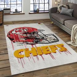 NFL Kansas City Chiefs Football Team Logo Sport Carpet Rectangle Area Rug For Living Room KCC09
