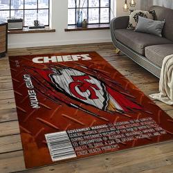 NFL Kansas City Chiefs Football Team Logo Sport Carpet Rectangle Area Rug For Living Room KCC21