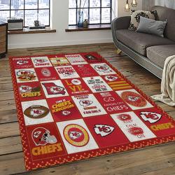 NFL Kansas City Chiefs Football Team Logo Sport Carpet Rectangle Area Rug For Living Room KCC25