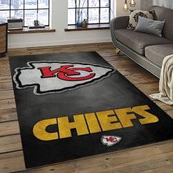 NFL Kansas City Chiefs Football Team Logo Sport Carpet Rectangle Area Rug For Living Room KCC30