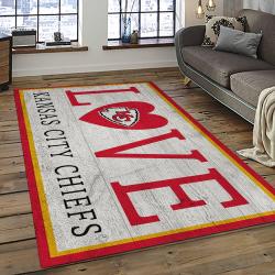 NFL Kansas City Chiefs Football Team Logo Sport Carpet Rectangle Area Rug For Living Room KCC32