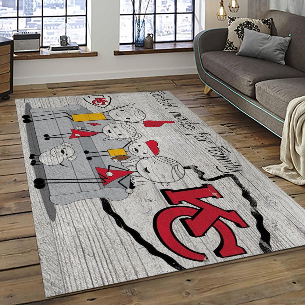 NFL Kansas City Chiefs Football Team Logo Sport Carpet Rectangle Area Rug For Living Room KCC33