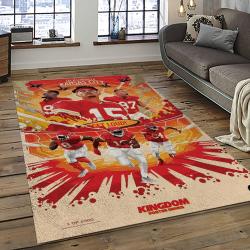 NFL Kansas City Chiefs Football Team Logo Sport Carpet Rectangle Area Rug For Living Room KCC40