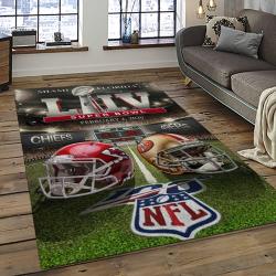 NFL Kansas City Chiefs Football Team Logo Sport Carpet Rectangle Area Rug For Living Room KCC41
