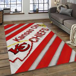 NFL Kansas City Chiefs Football Team Logo Sport Carpet Rectangle Area Rug For Living Room KCC45