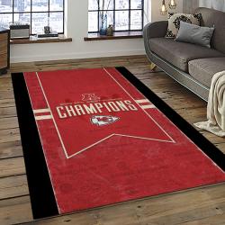 NFL Kansas City Chiefs Football Team Logo Sport Carpet Rectangle Area Rug For Living Room KCC49