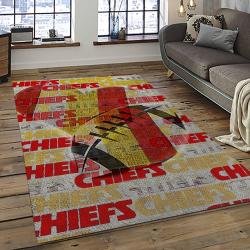 NFL Kansas City Chiefs Football Team Logo Sport Carpet Rectangle Area Rug For Living Room KCC51