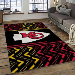NFL Kansas City Chiefs Football Team Logo Sport Carpet Rectangle Area Rug For Living Room KCC53