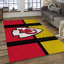 NFL Kansas City Chiefs Football Team Logo Sport Carpet Rectangle Area Rug For Living Room KCC54