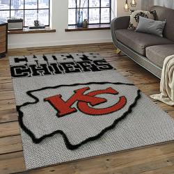 NFL Kansas City Chiefs Football Team Logo Sport Carpet Rectangle Area Rug For Living Room KCC55